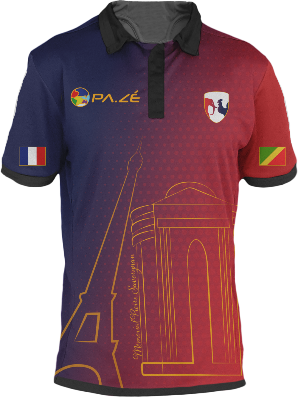 Maillot de football unisexe France-Congo Brazzaville