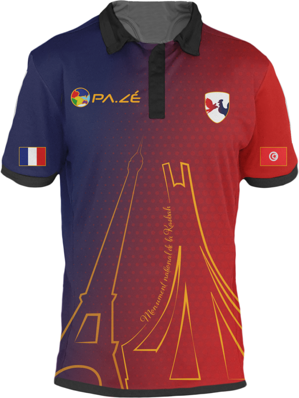 Maillot de football unisexe France-Tunisie